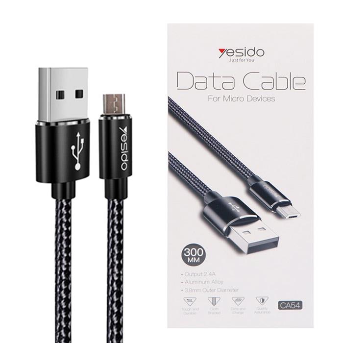 کابل USB به micro-usb یسیدو مدل CA54 طول 30 سانتیمتر
